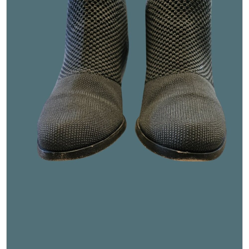 Eileen Fisher Graphite Stretch Knit Stack Heel Bootie Women Size 8.5 Minimalist - Picture 6 of 14
